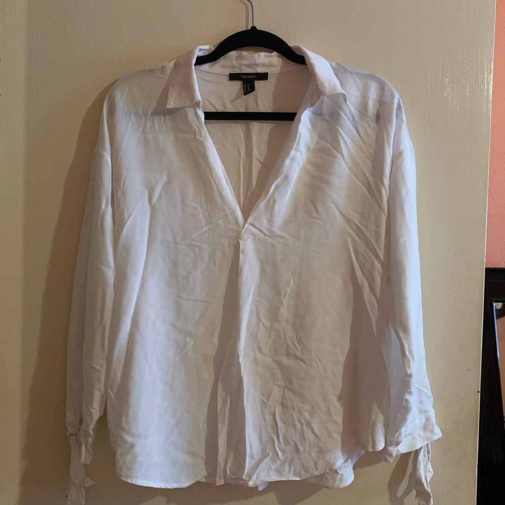 White long sleeve top